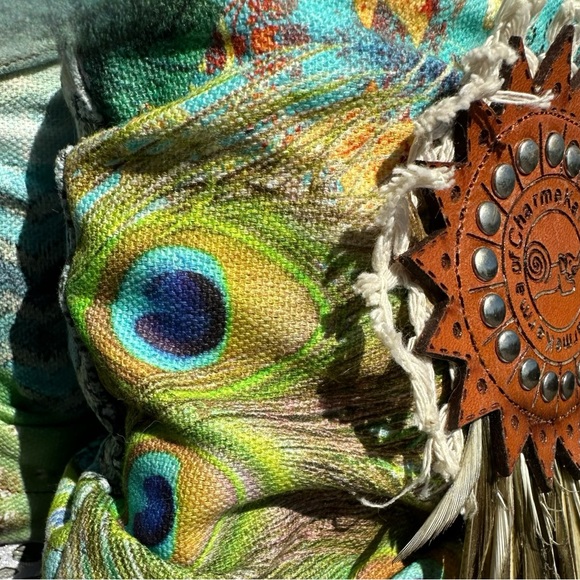 Karma Of Charme Green/Blue Leather Boho/Moccasin Boots with Accents Size 36. - Picture 10 of 16